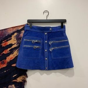Vintage 60s/70s blue suede skirt
